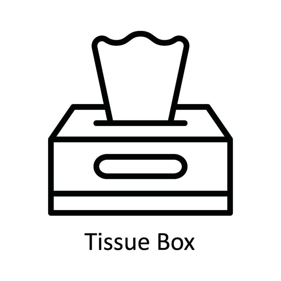 Tissue Box Vector outline Icon Design illustration. Kitchen and home  Symbol on White background EPS 10 File