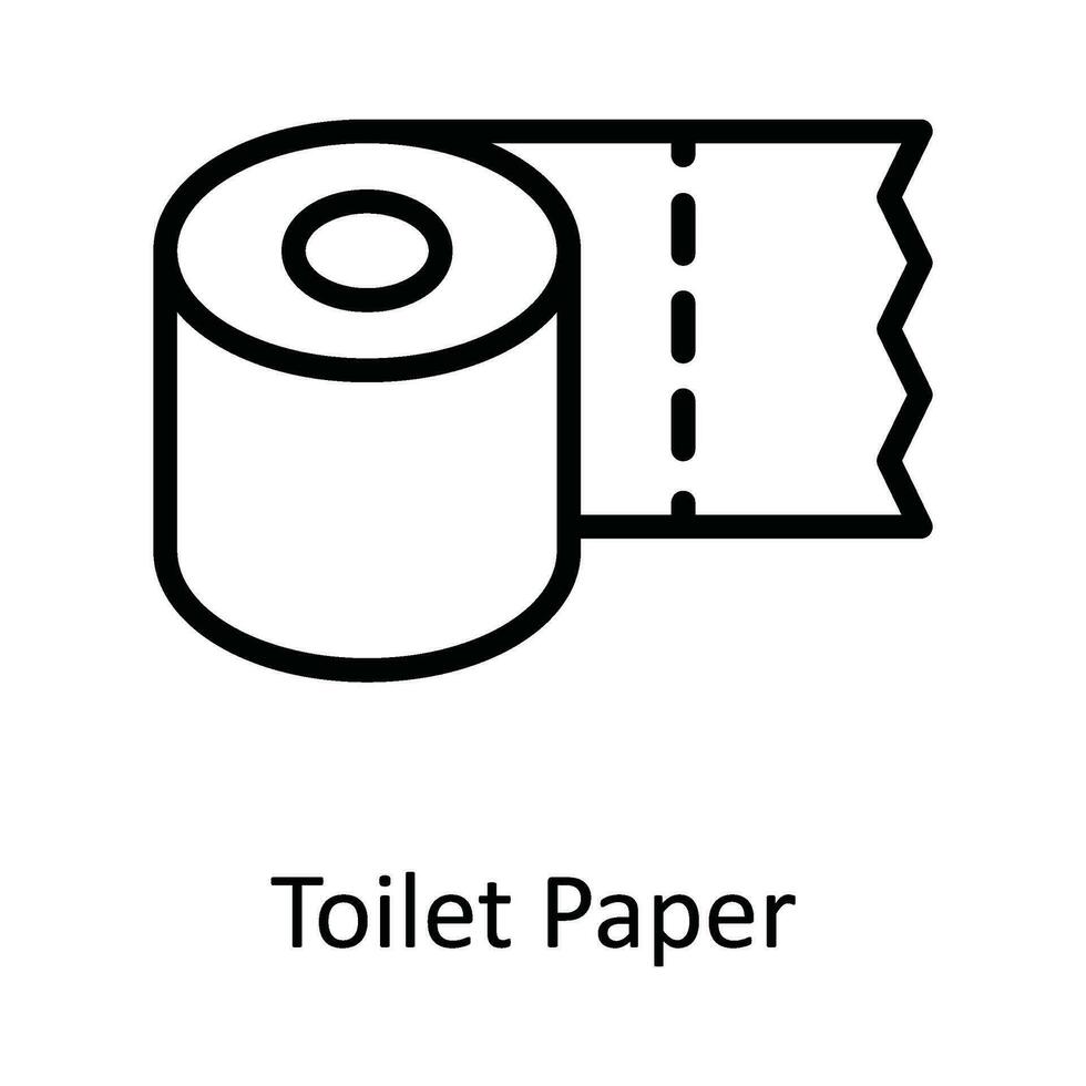 Toilet Paper Vector outline Icon Design illustration. Kitchen and home  Symbol on White background EPS 10 File