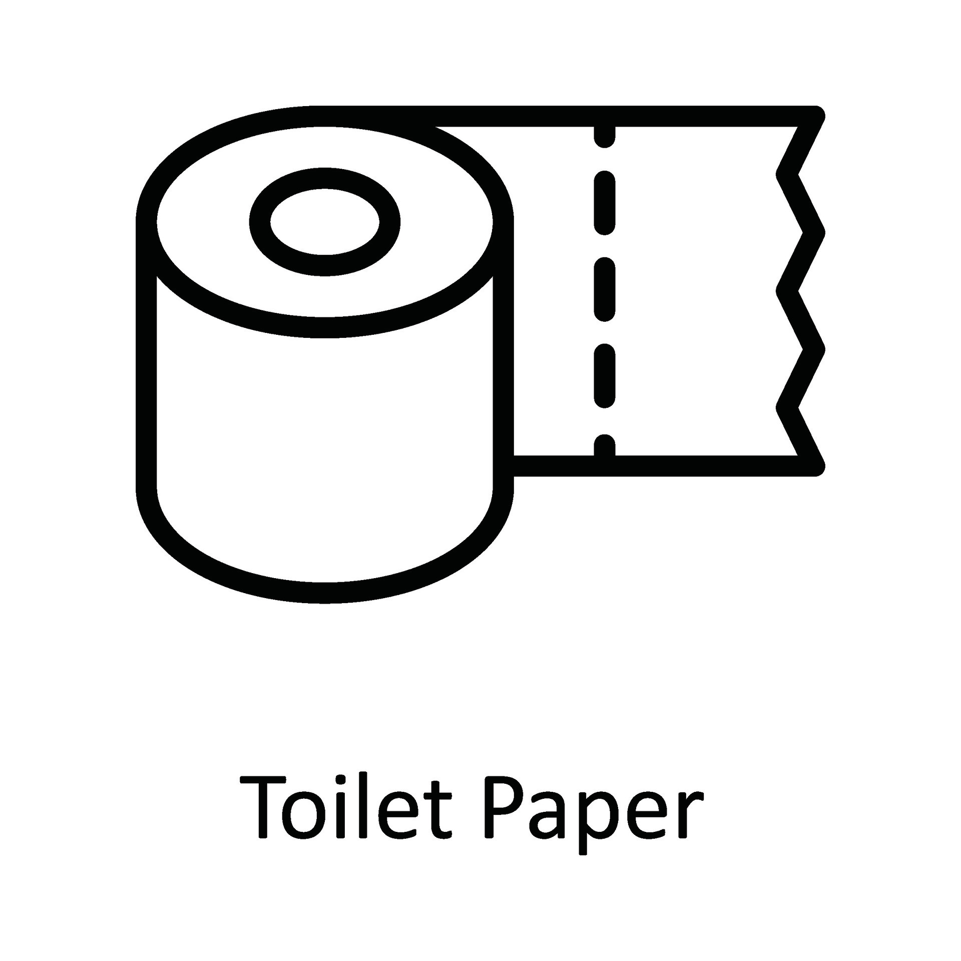 Toilet Paper Vector outline Icon Design illustration. Kitchen and home