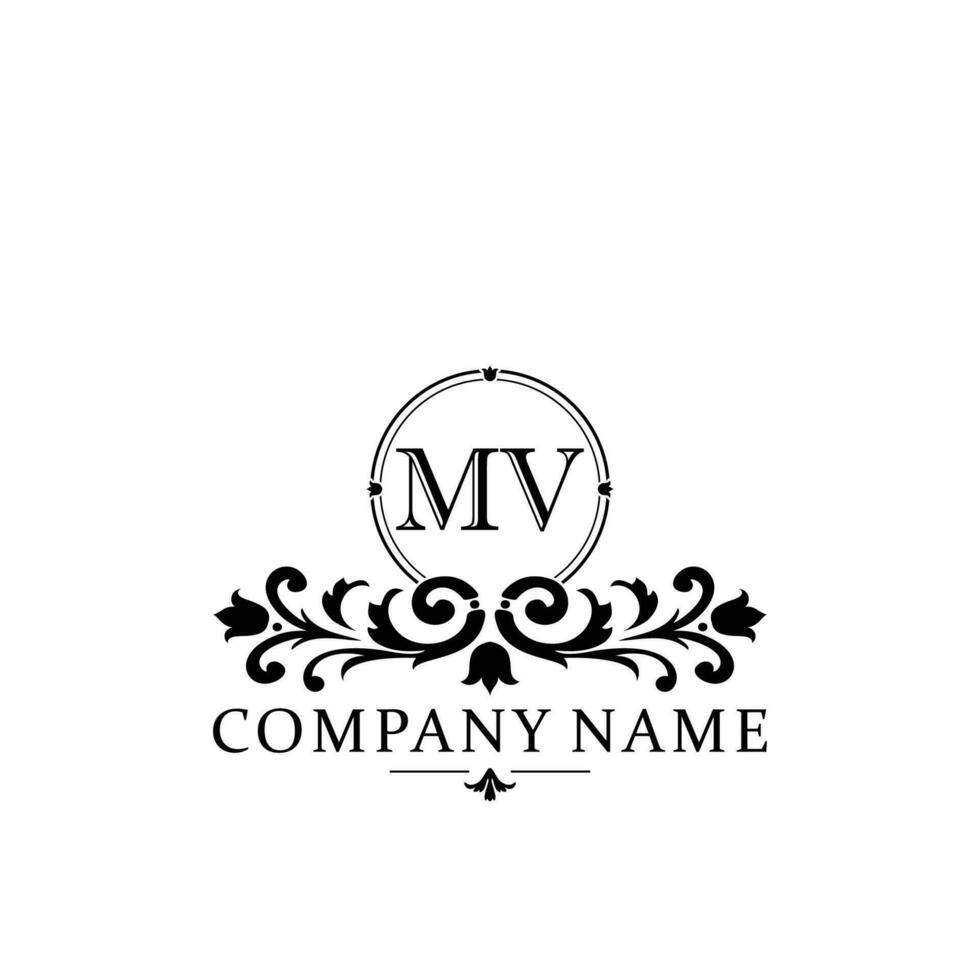 Initial letter MV simple and elegant monogram design template logo vector