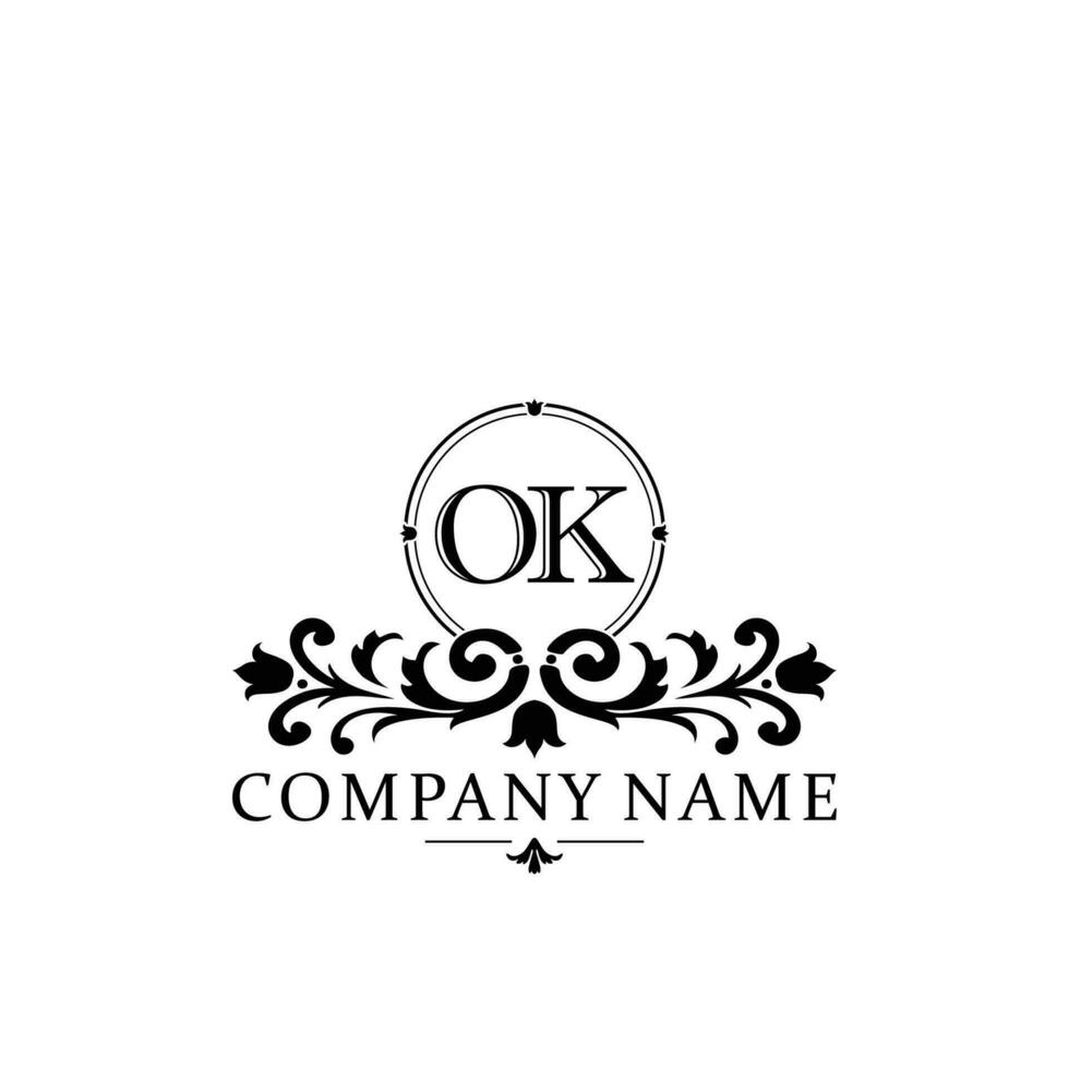 Initial letter OK simple and elegant monogram design template logo vector