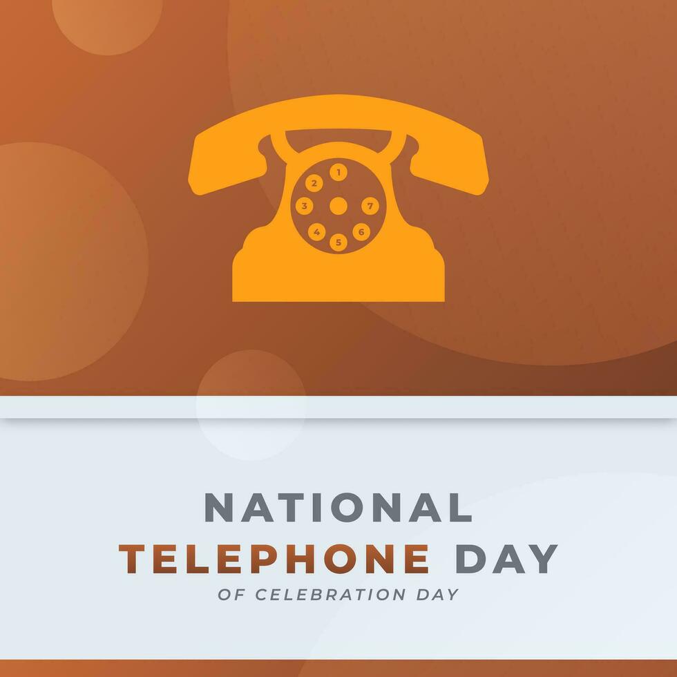 National Telephone Day Celebration Vector Design Illustration for Background, Poster, Banner, Advertising, Greeting Card