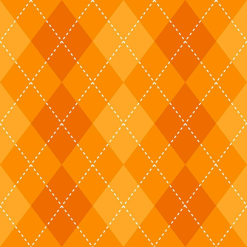 Argyle vector pattern. Argyle pattern. Orange argyle pattern. Seamless geometric pattern for clothing, wrapping paper, backdrop, background, gift card, sweater.