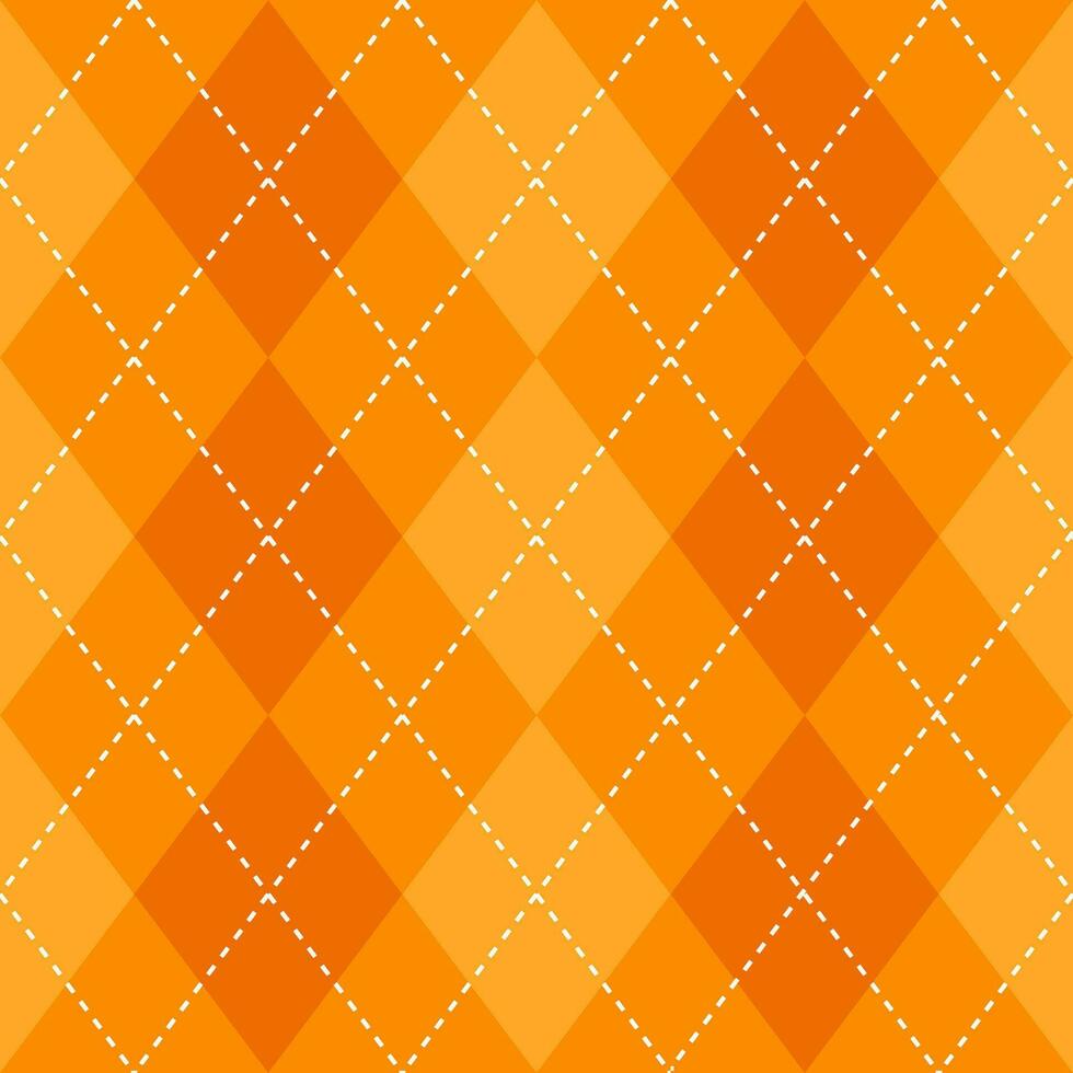 Argyle vector pattern. Argyle pattern. Orange argyle pattern. Seamless geometric pattern for clothing, wrapping paper, backdrop, background, gift card, sweater.