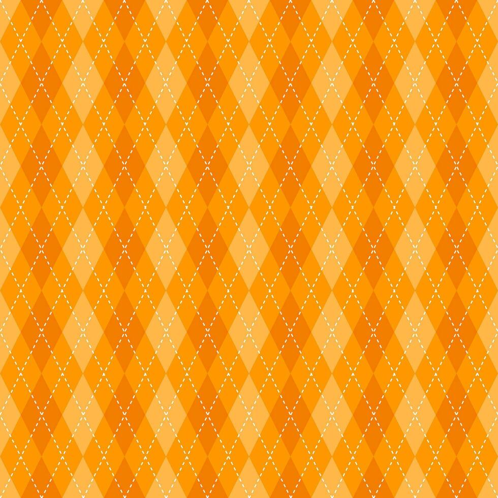 Argyle vector pattern. Argyle pattern. Orange argyle pattern. Seamless geometric pattern for clothing, wrapping paper, backdrop, background, gift card, sweater.
