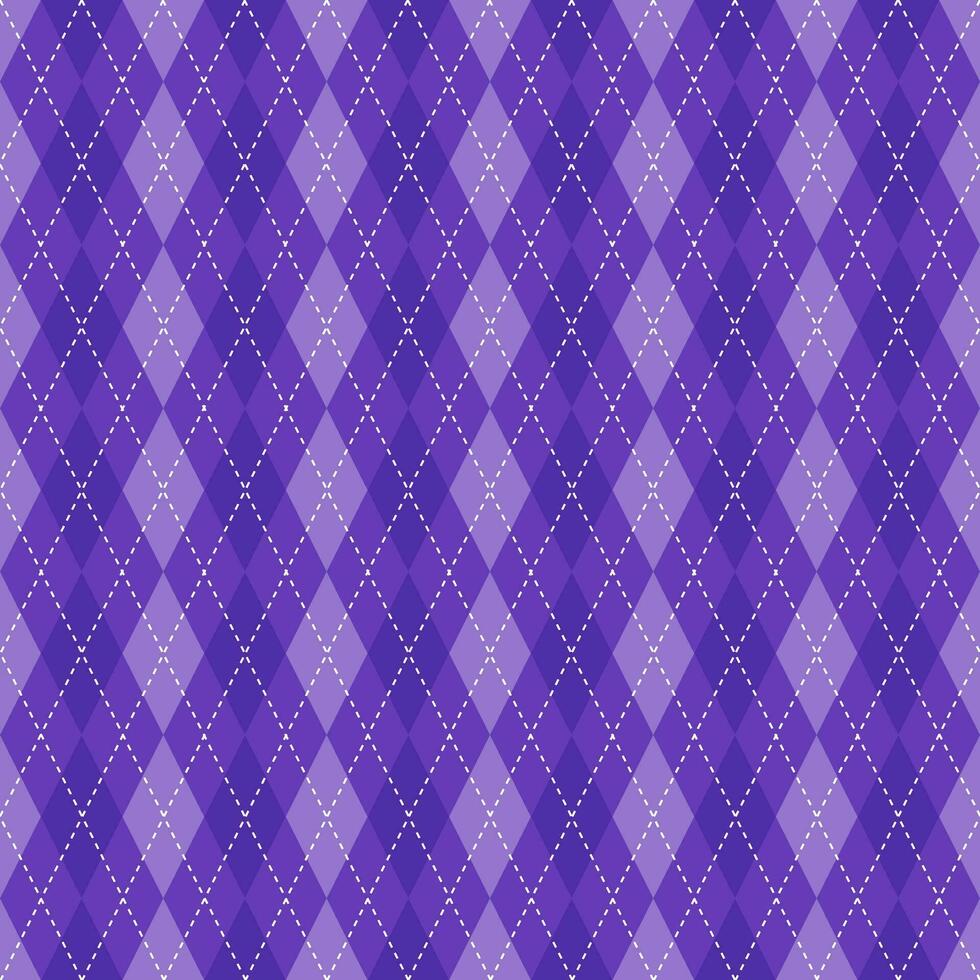 Argyle vector pattern. Argyle pattern. Purple argyle pattern. Seamless geometric pattern for clothing, wrapping paper, backdrop, background, gift card, sweater.