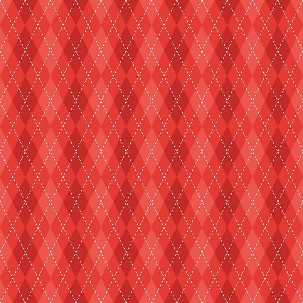 Argyle vector pattern. Argyle pattern. Red argyle pattern. Seamless geometric pattern for clothing, wrapping paper, backdrop, background, gift card, sweater.