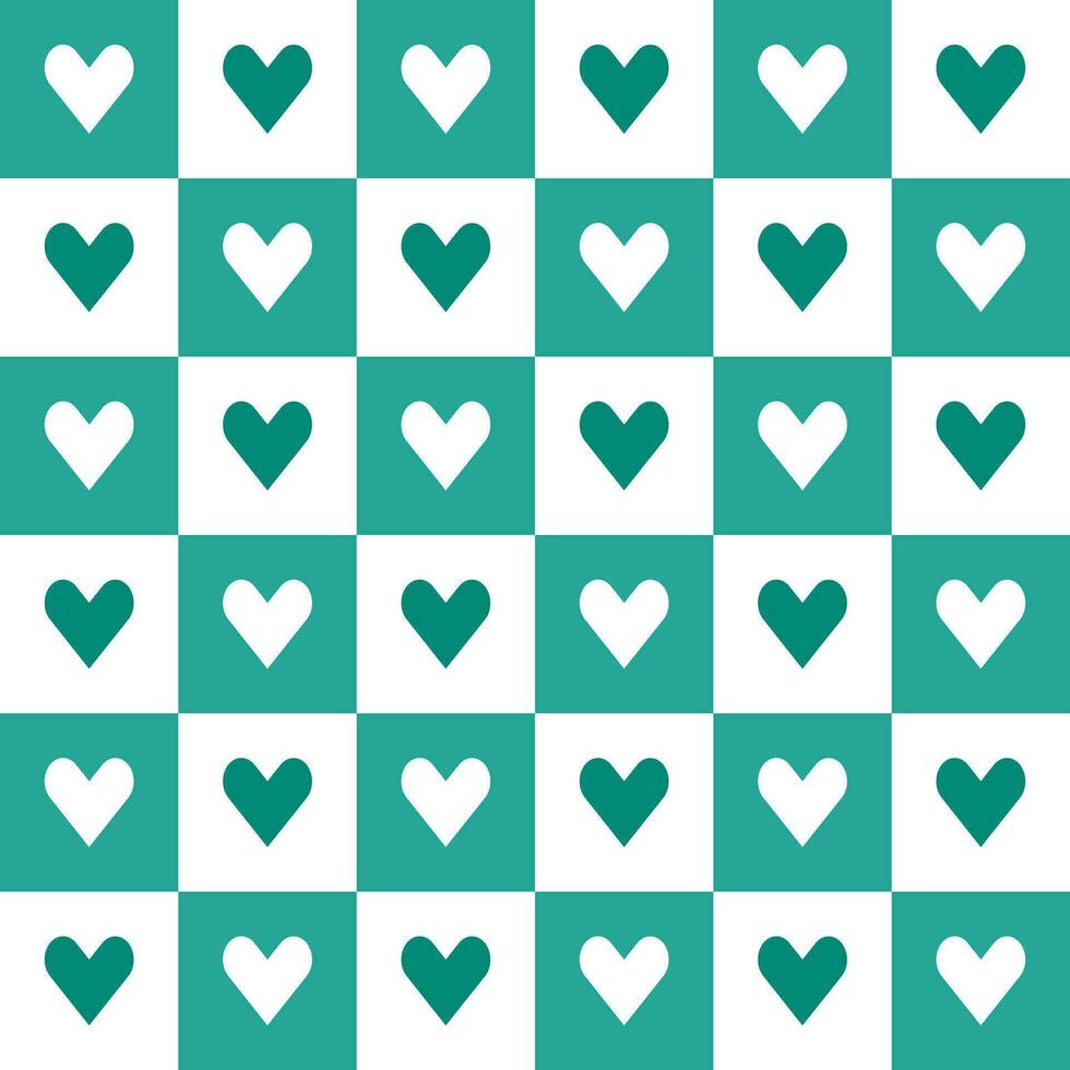 Green heart pattern. Heart vector pattern. Heart pattern. Seamless