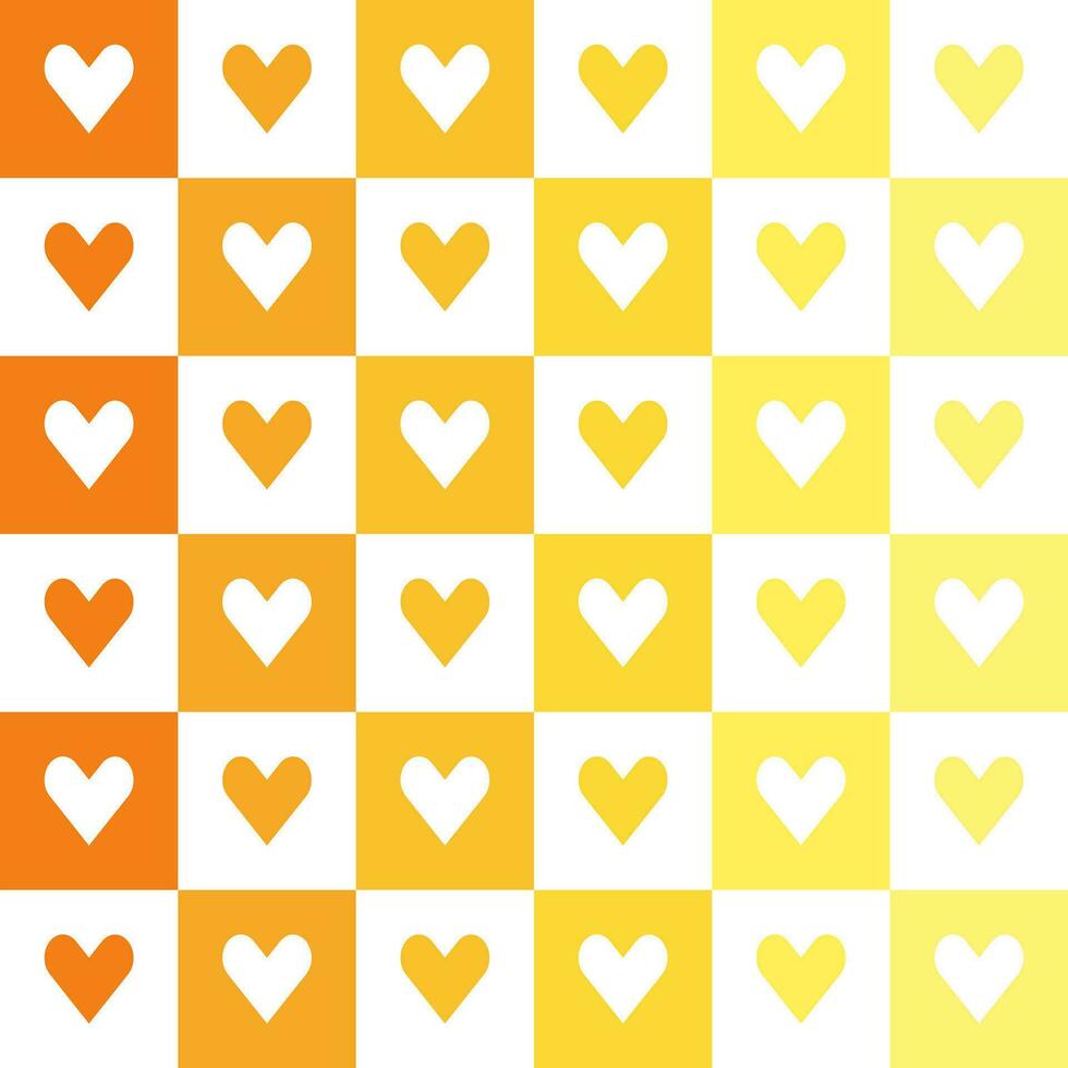 Yellow heart pattern. Heart vector pattern. Heart pattern.  Seamless geometric pattern for clothing, wrapping paper, backdrop, background, gift card, decorating.