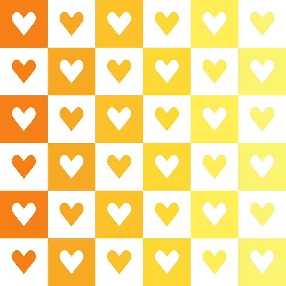 Yellow heart pattern. Heart vector pattern. Heart pattern.  Seamless geometric pattern for clothing, wrapping paper, backdrop, background, gift card, decorating.