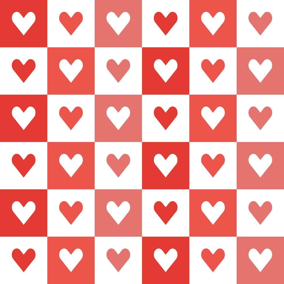 Red heart pattern. Heart vector pattern. Heart pattern.  Seamless geometric pattern for clothing, wrapping paper, backdrop, background, gift card, decorating.