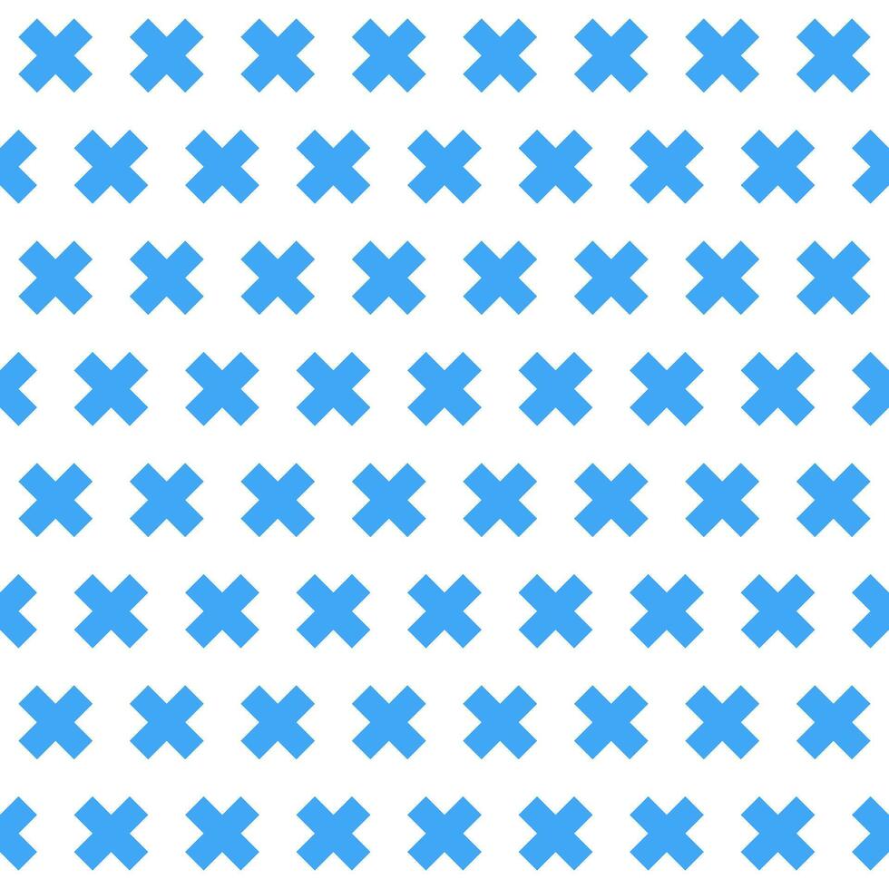Blue cross pattern. Cross vector pattern. Cross pattern.  Seamless geometric pattern for clothing, wrapping paper, backdrop, background, gift card, decorating.