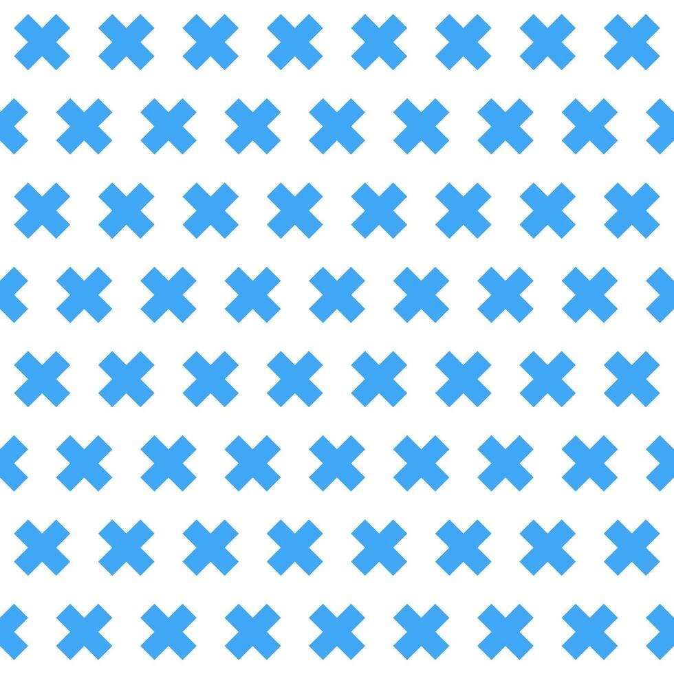 Blue cross pattern. Cross vector pattern. Cross pattern.  Seamless geometric pattern for clothing, wrapping paper, backdrop, background, gift card, decorating.