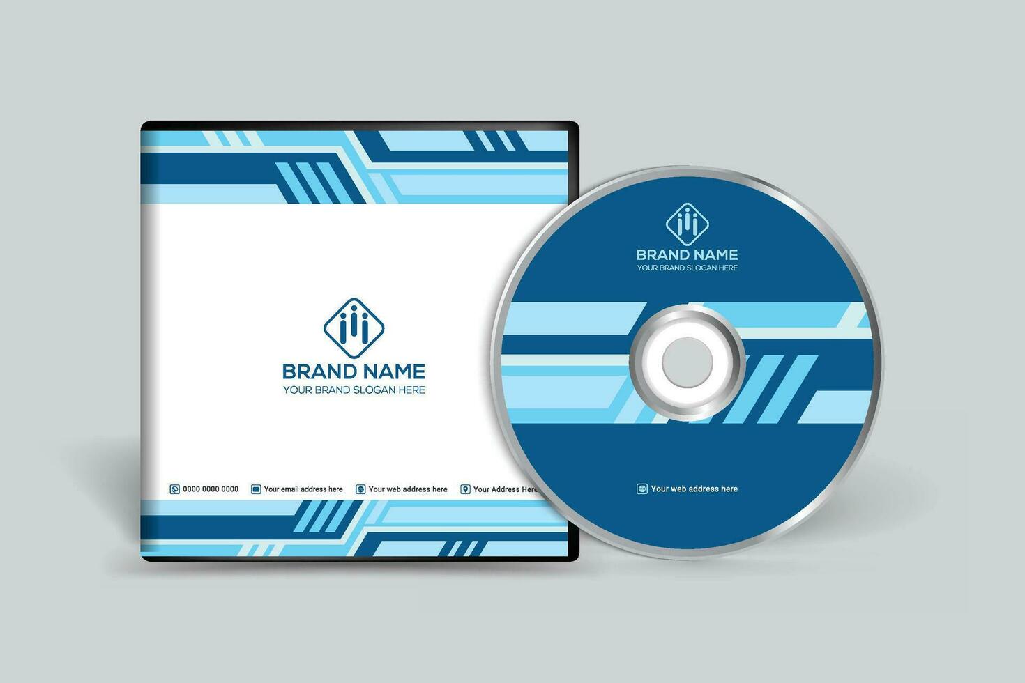 empresa discos compactos cubrir vector diseño azul color
