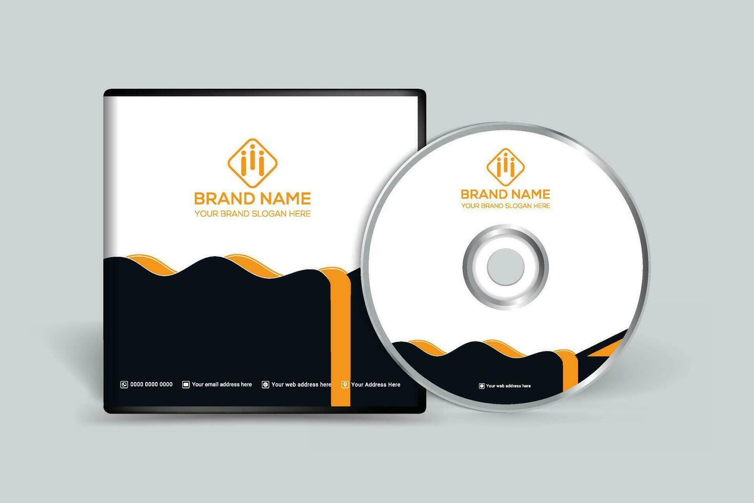 Orange elegant corporate CD cover design vector