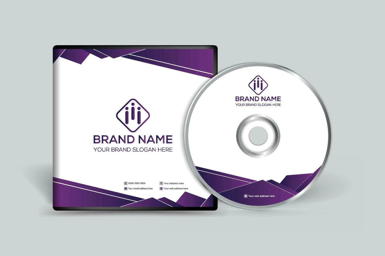 purple shape visit card design vector