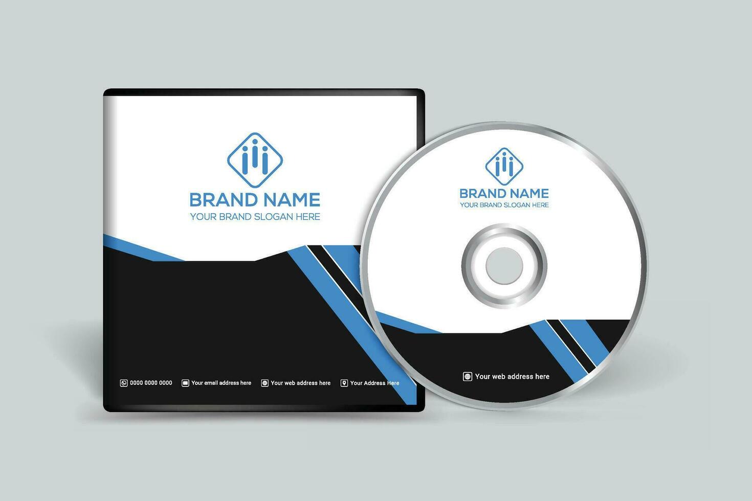 Clean minimal CD cover template vector