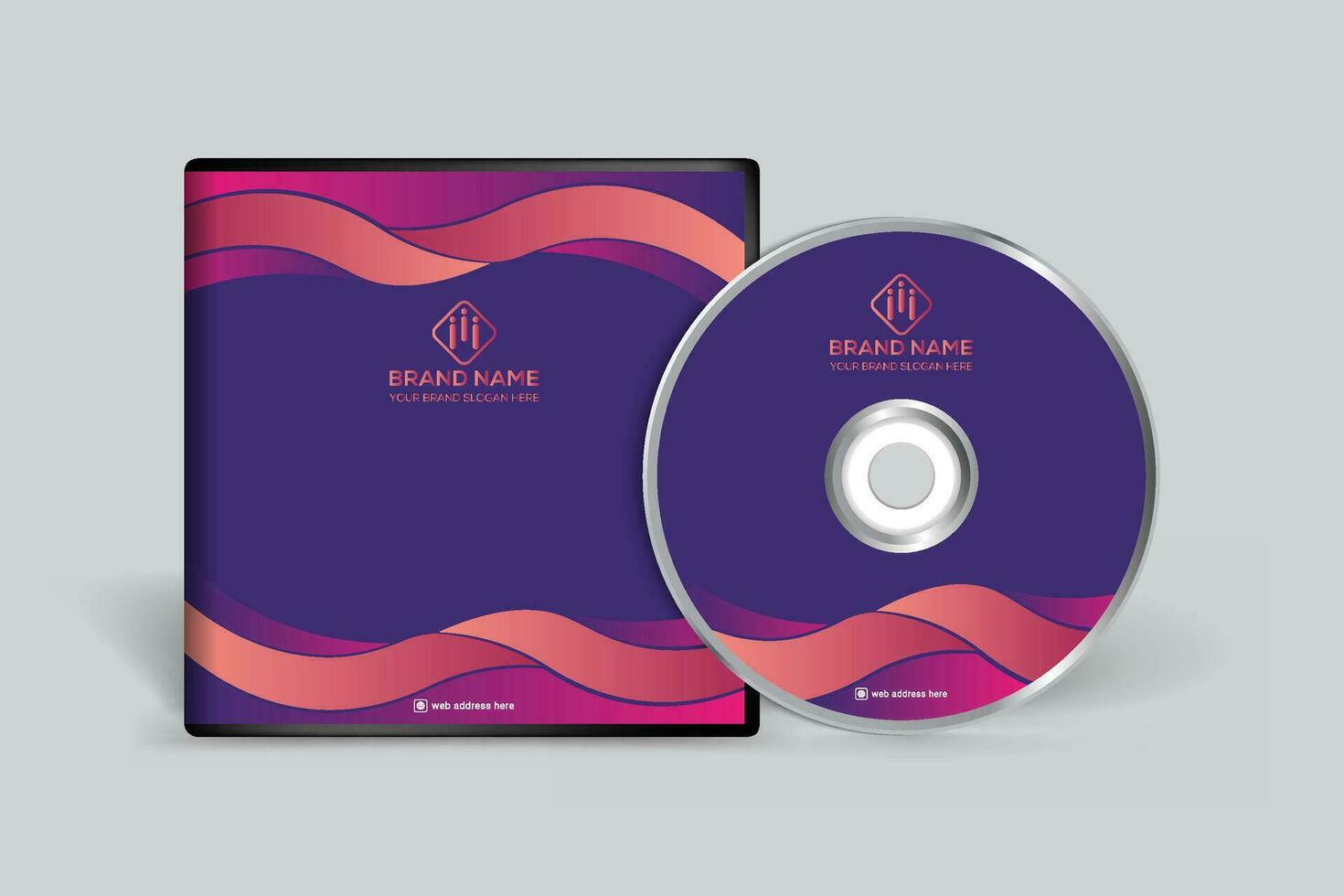 Gradient abstract CD cover template vector