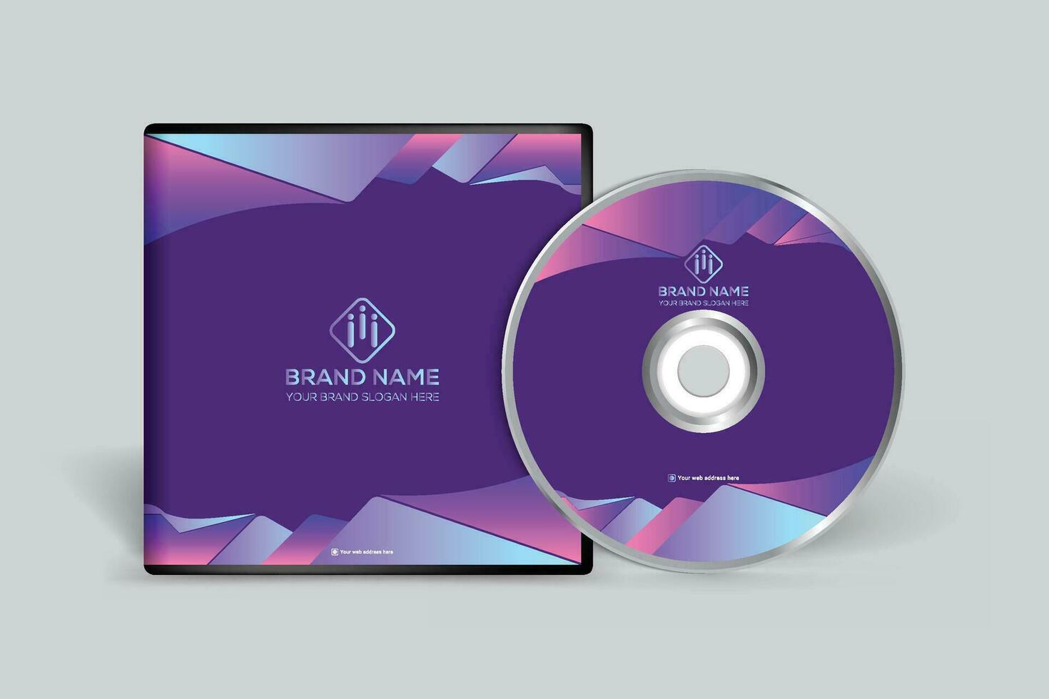 Gradient abstract CD cover template vector