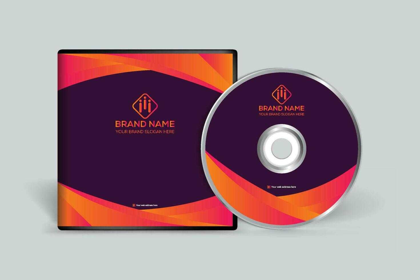 Gradient abstract CD cover template vector