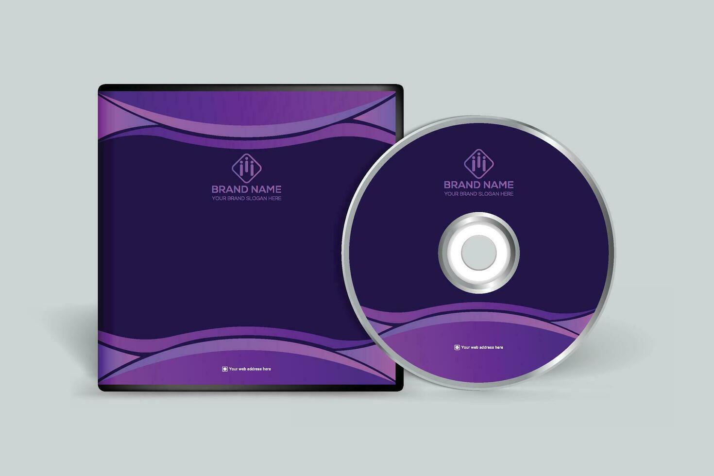 Gradient abstract CD cover template vector