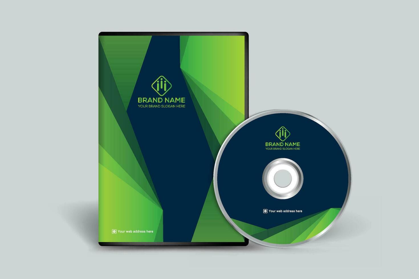 corporativo verde color DVD cubrir diseño vector