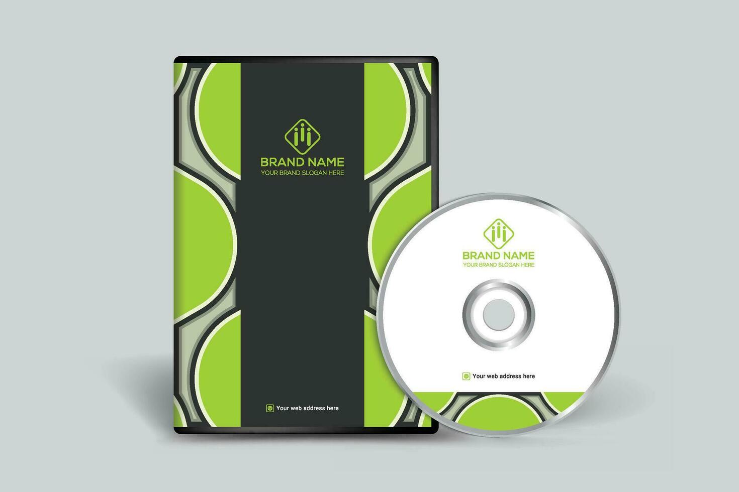 corporativo verde color DVD cubrir diseño vector