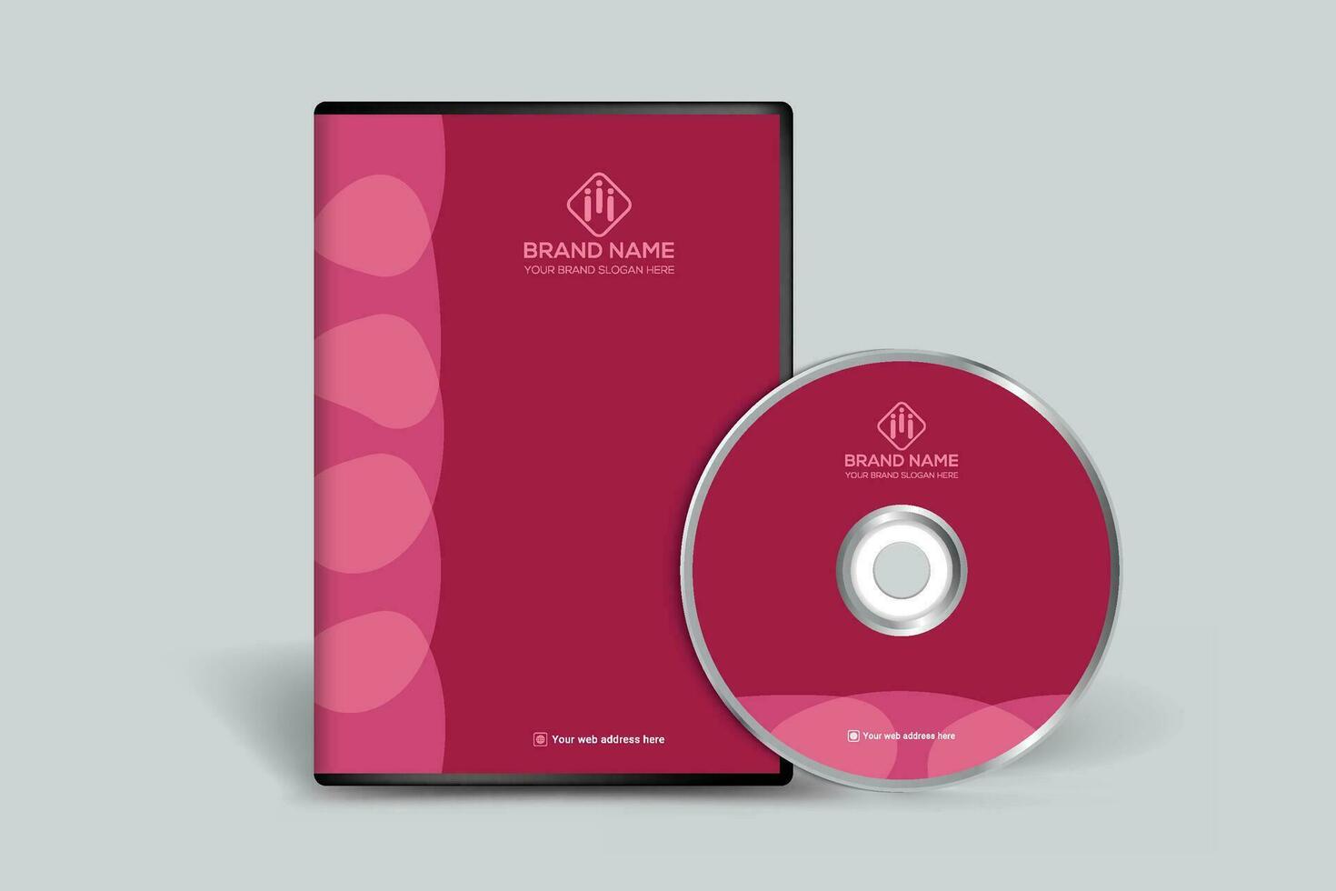 Red color DVD cover design vector
