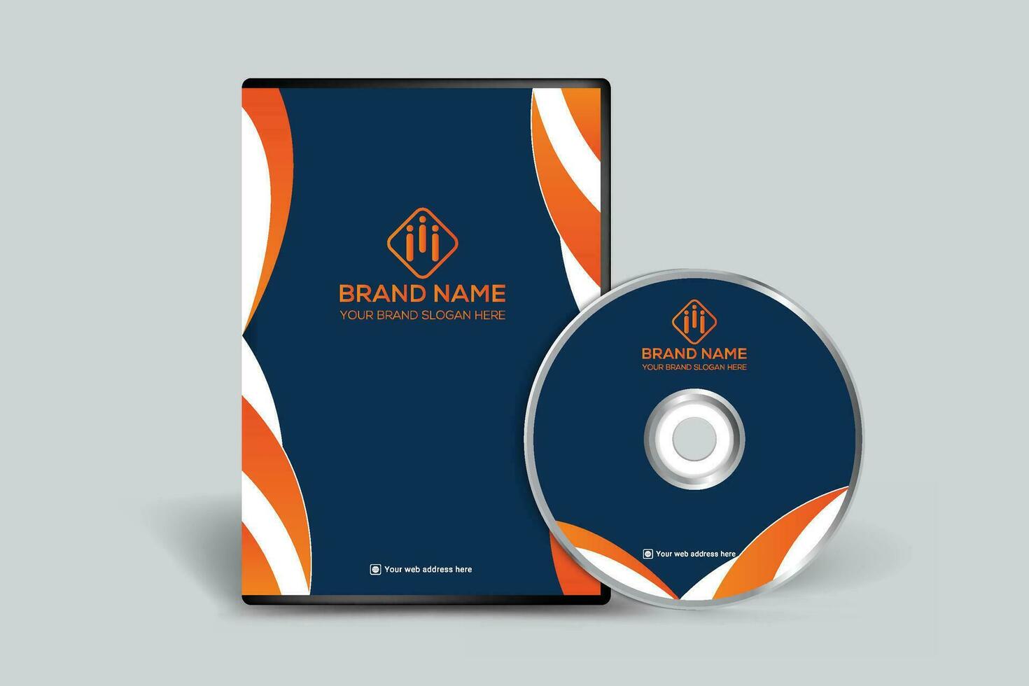 naranja elegante corporativo DVD cubrir diseño vector