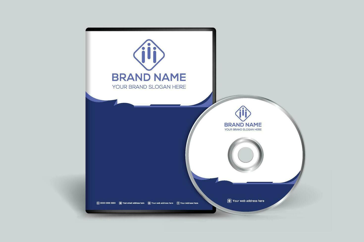 Blue elegant corporate DVD cover design vector