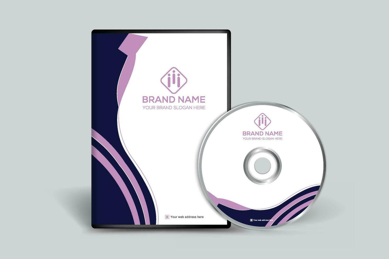 Company DVD cover design and purple  color vector