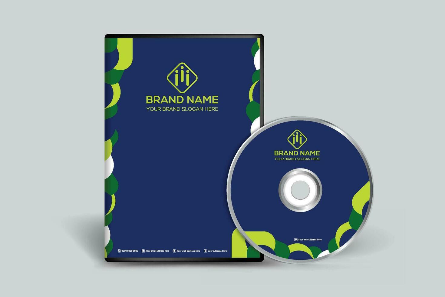 Corporate  green color DVD cover design vector