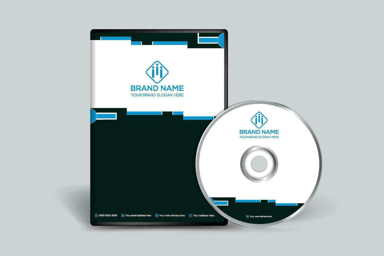 DVD cover design template mockup vector