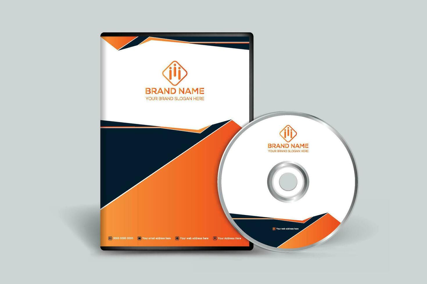 naranja elegante corporativo DVD cubrir diseño vector