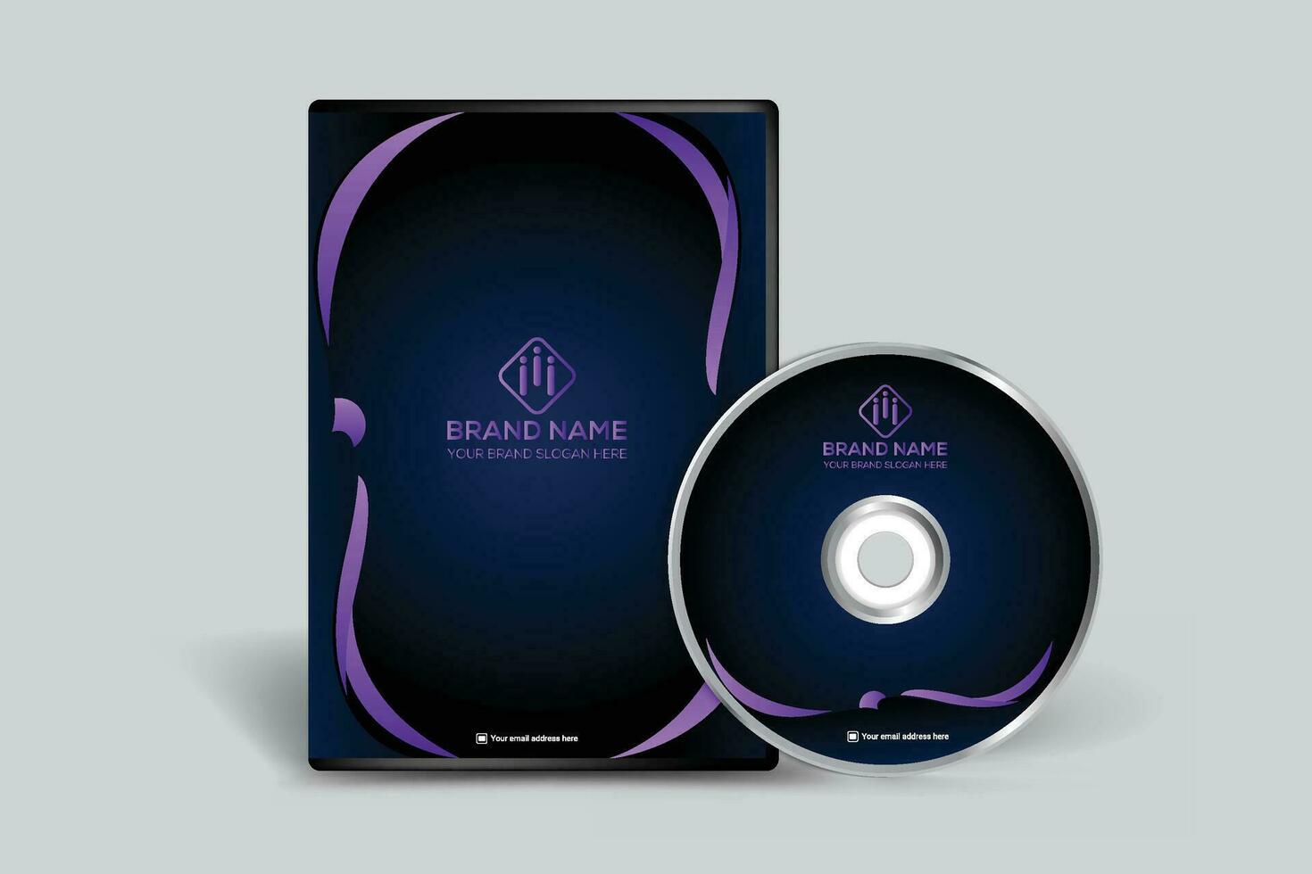 DVD cover design template mockup vector