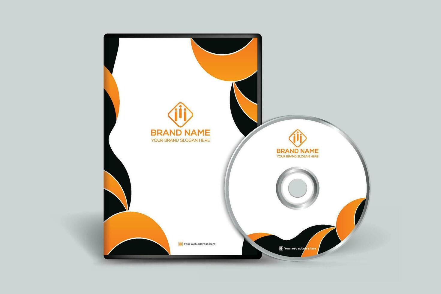 naranja elegante corporativo DVD cubrir diseño vector
