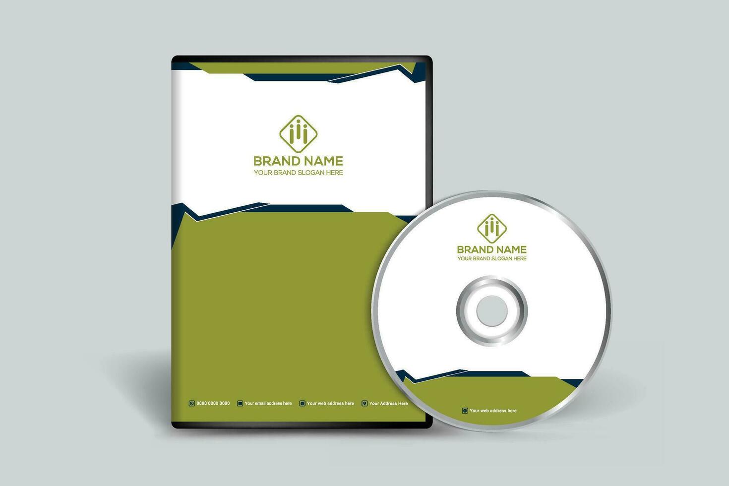 corporativo verde color DVD cubrir diseño vector