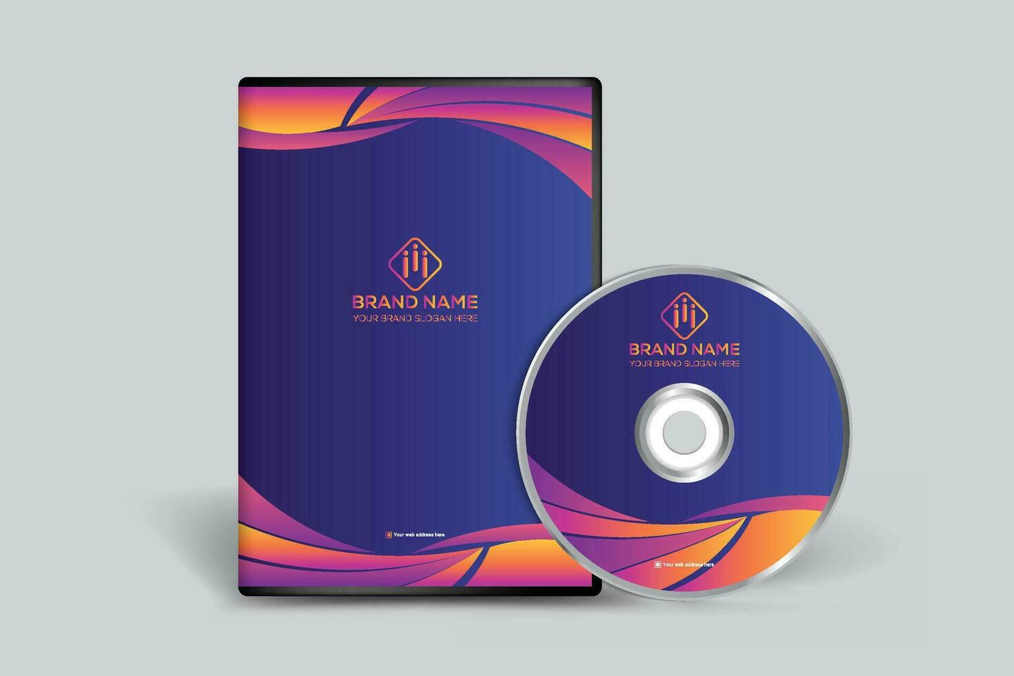 Gradient  DVD cover template design vector