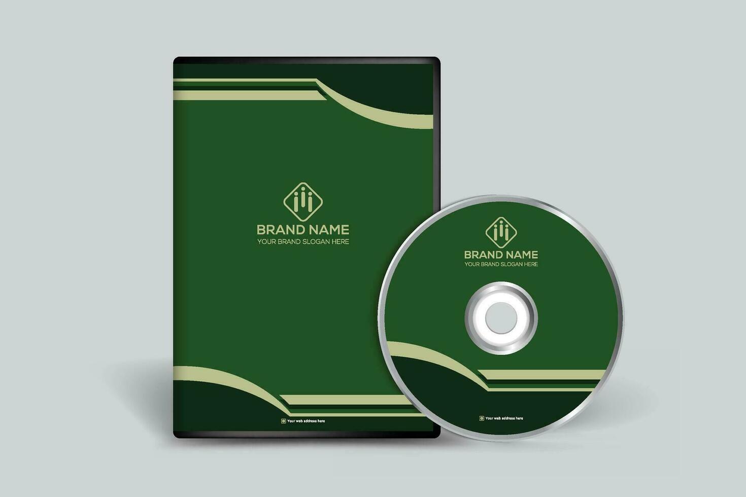 Corporate  green color DVD cover design vector