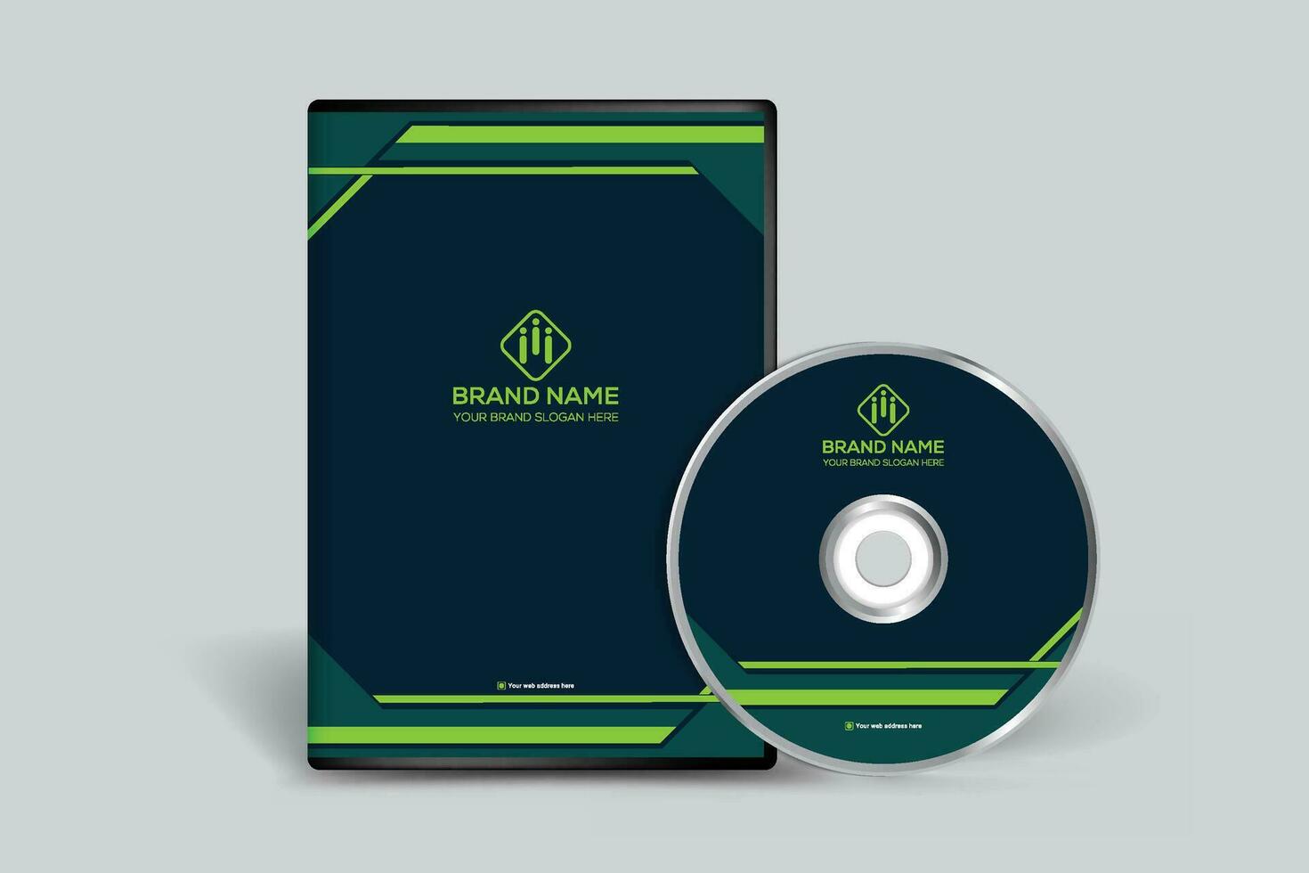 corporativo verde color DVD cubrir diseño vector