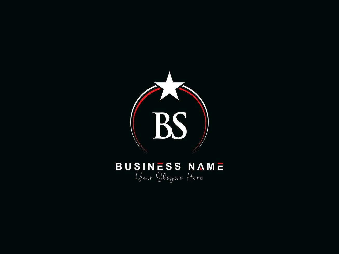 Initial Bs Luxury Business Logo, Feminine Star Circle BS Logo Letter Vector Icon