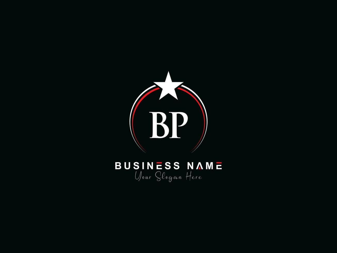 Initial Bp Luxury Business Logo, Feminine Star Circle BP Logo Letter Vector Icon