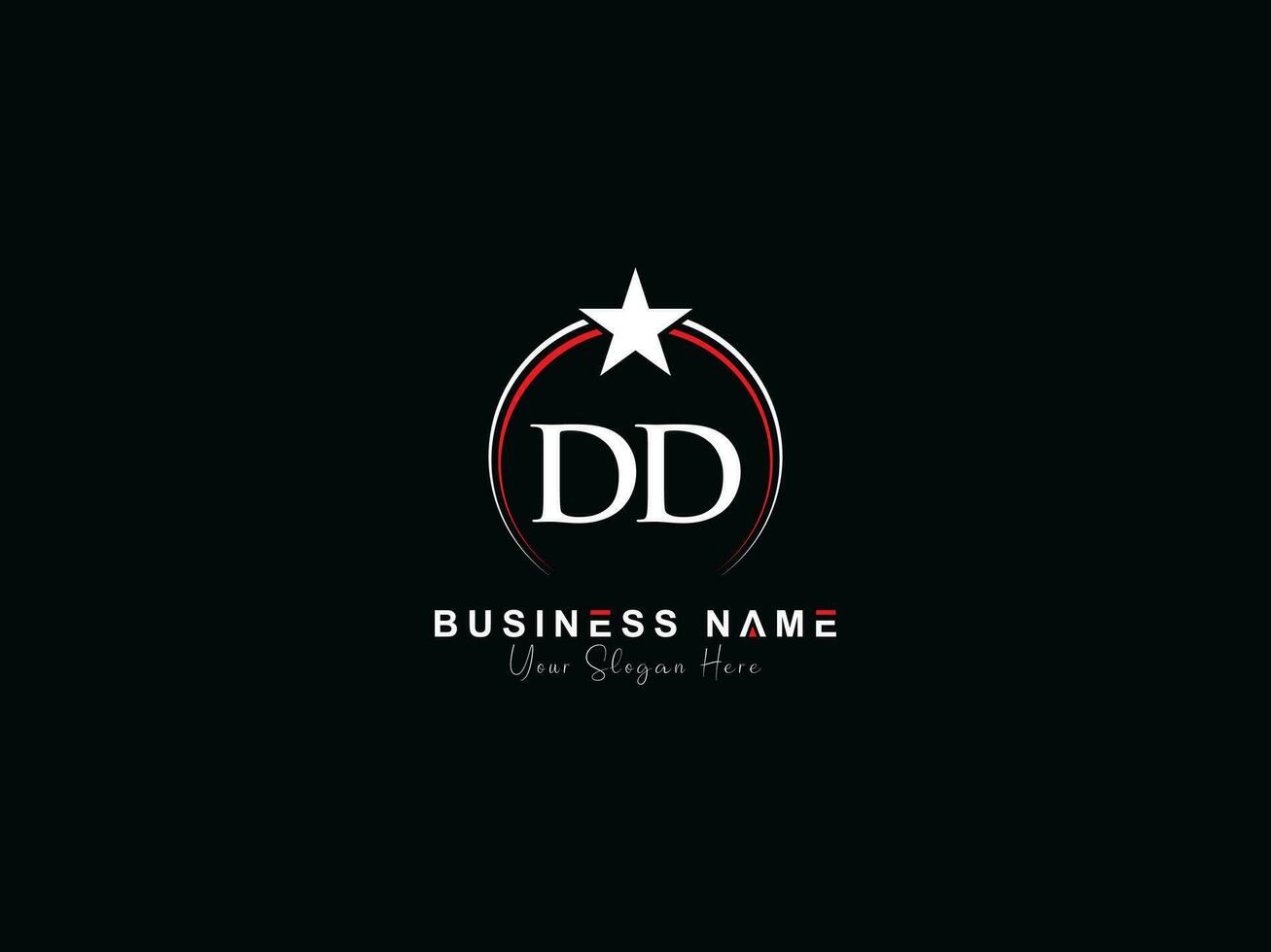 Initial Circle Dd Logo Icon, Creative Luxury Star DD Letter Logo Image Design vector