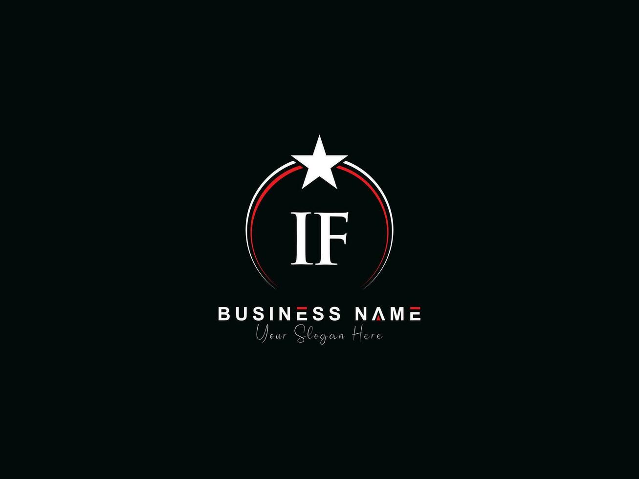 Monogram Luxury If Star Logo, Creative Circle IF Company Logo Symbol vector