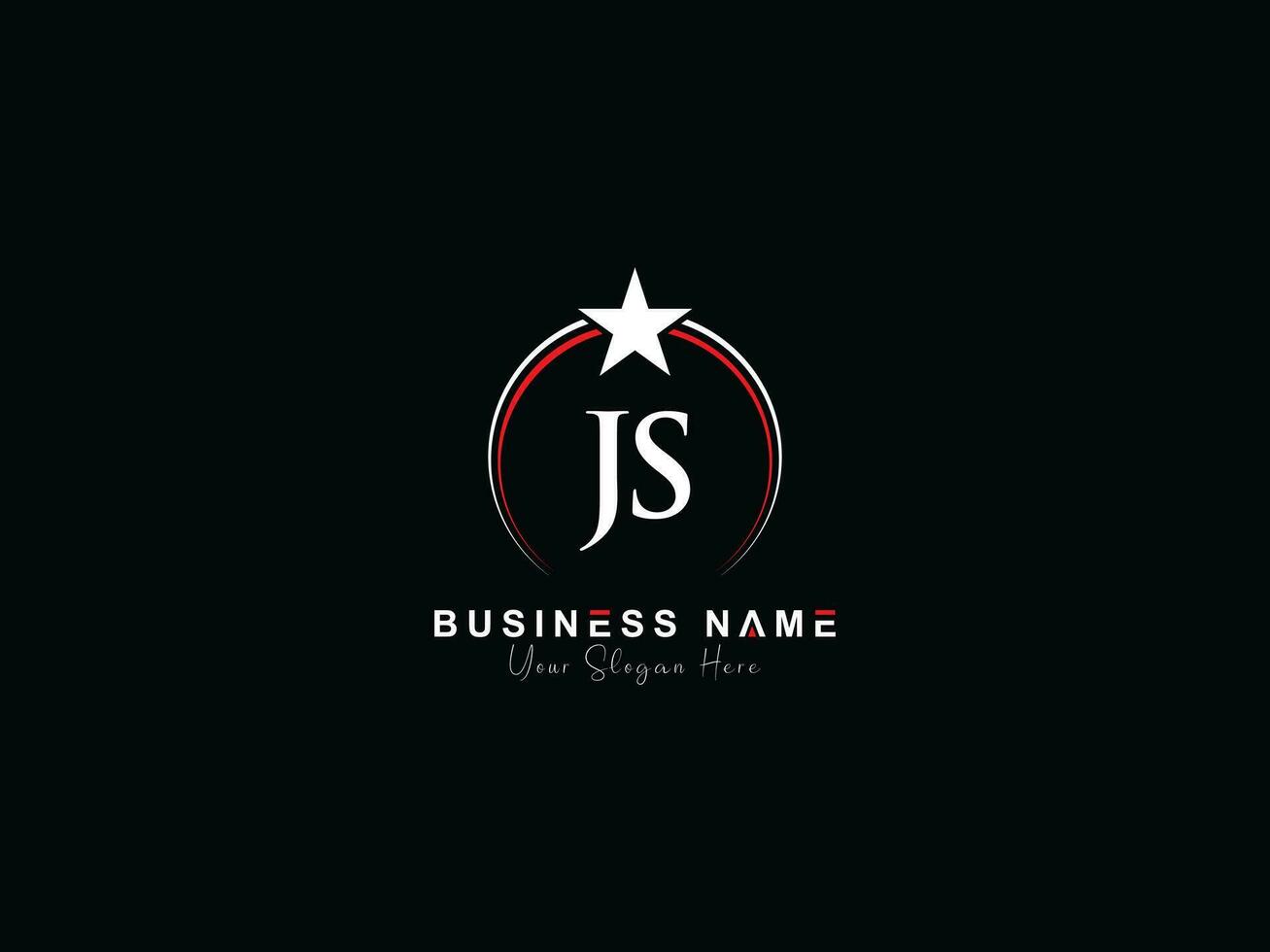 Monogram Circle Js Star Logo Design, Luxury JS Royal Logo Icon Vector