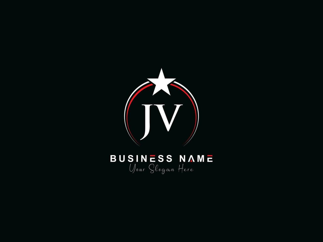 Monogram Circle Jv Star Logo Design, Luxury JV Royal Logo Icon Vector