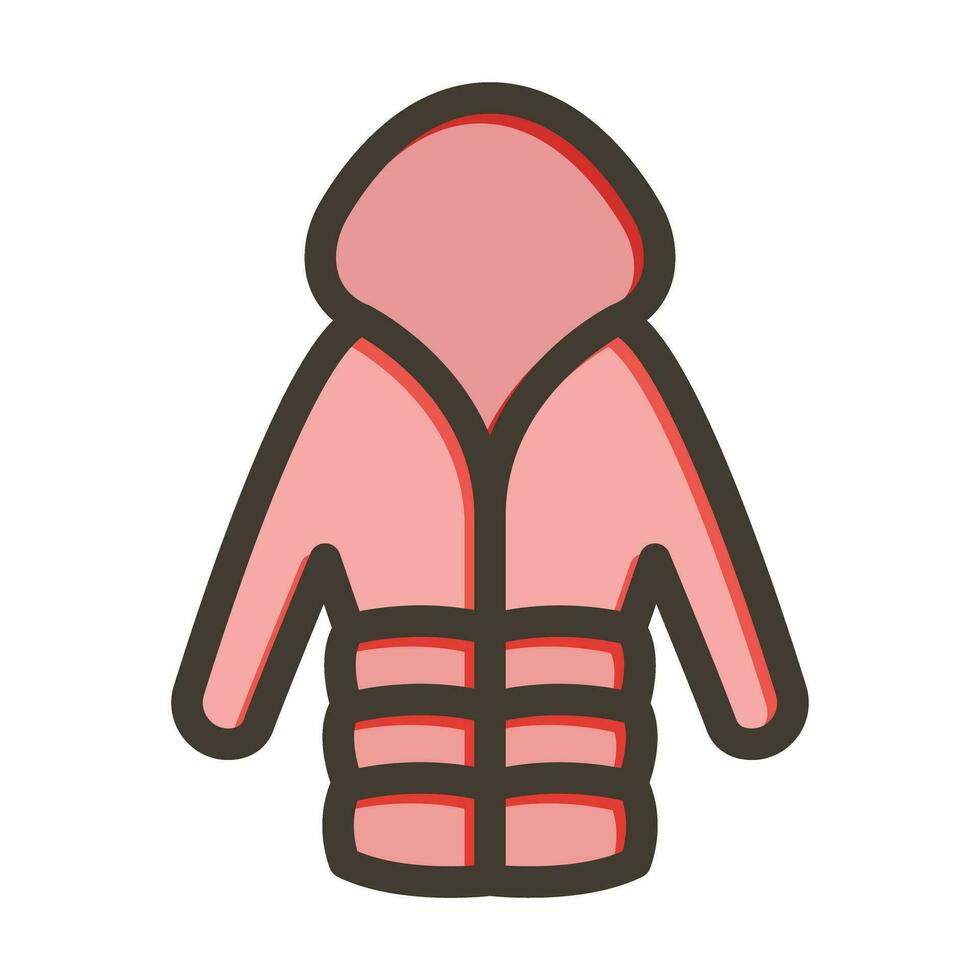 Rain Coat Thick Line Filled Colors For Personal And Commercial Use. vector