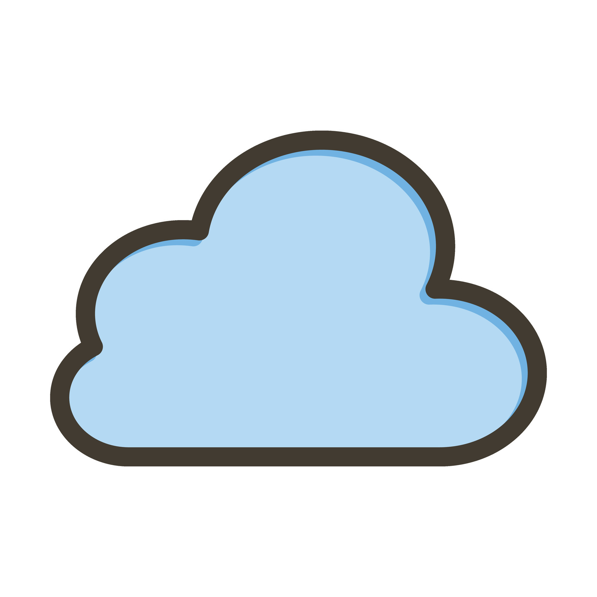 Cloud Thick Line Filled Colors For Personal And Commercial Use