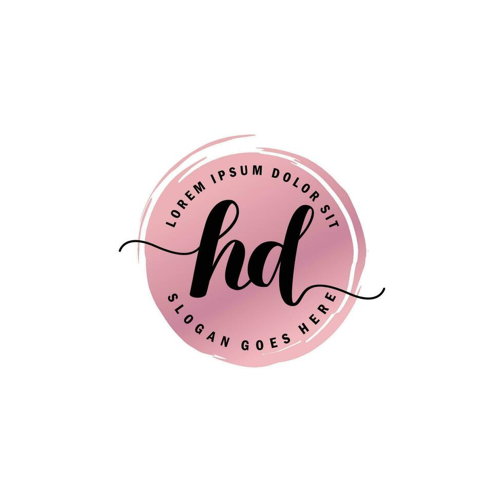 HD Initial Letter handwriting logo with circle brush template vector