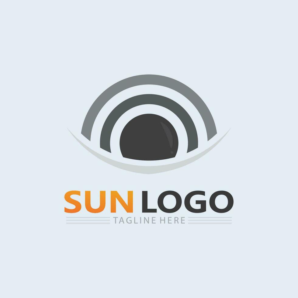 Sun logo and sun Vector illustration Icon